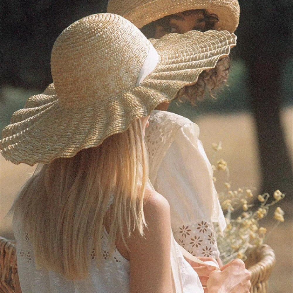 LunWeave Wide Brim Straw Hat – Adjustable Unisex Sun Hat, Eco - Friendly Wheat Straw for All Seasons - Lunweave