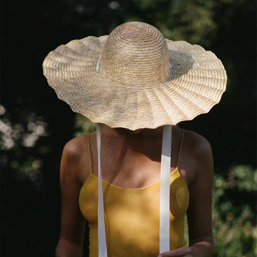 Idyllic Wide Brim Semitic Straw Hat – Adjustable Sun Hat for Women & Men