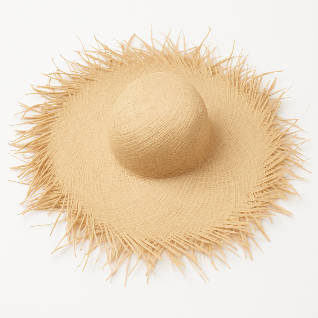 Handmade Wide Brim Raffia Straw Hat – Oversized Sun Hat for Women Summer